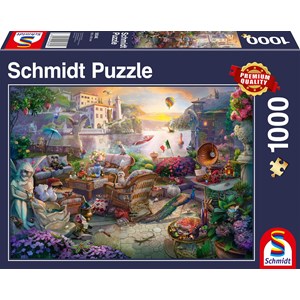 Schmidt Spiele (58346) - "Italienische Terrasse" - 1000 Teile Puzzle