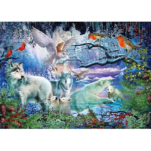 Schmidt Spiele (58349) - "Wölfe im Winterwald" - 1000 Teile Puzzle