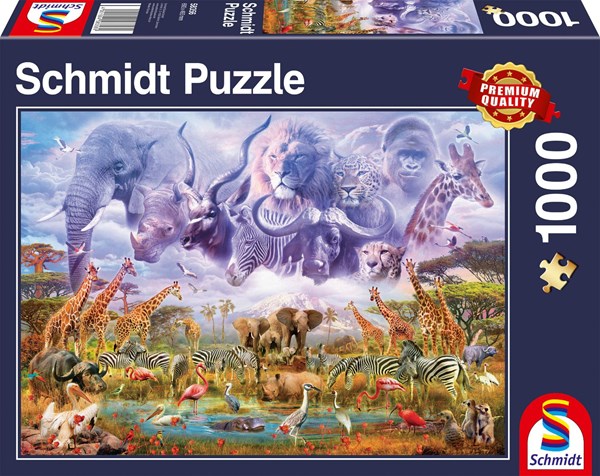 Schmidt Spiele (58356) - "Tiere an der Wasserstelle" - 1000 Teile Puzzle