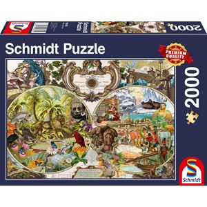 Schmidt Spiele (58362) - "Exotische Weltkarte" - 2000 Teile Puzzle