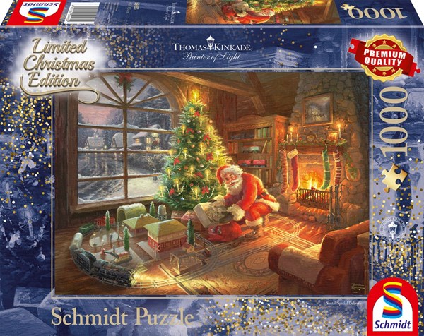 Schmidt Spiele (59495) - Thomas Kinkade: "Der Weihnachtsmann ist da!" - 1000 Teile Puzzle