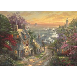 Schmidt Spiele (59482) - Thomas Kinkade: "Dörfchen am Leuchtturm" - 3000 Teile Puzzle