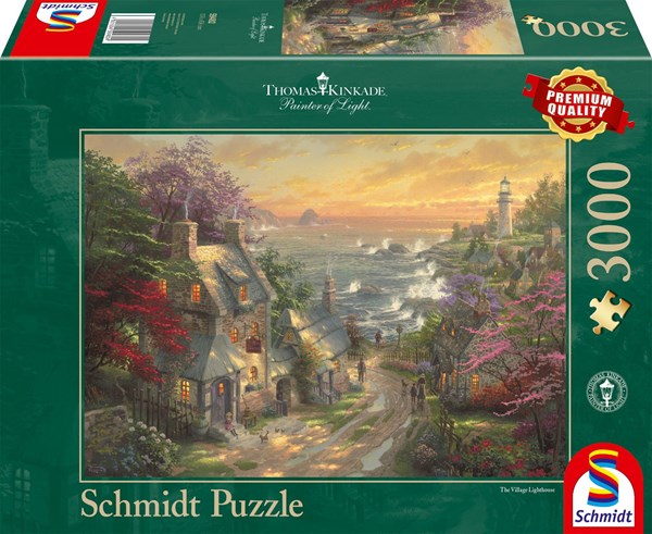 Schmidt Spiele (59482) - Thomas Kinkade: "Dörfchen am Leuchtturm" - 3000 Teile Puzzle
