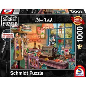 Schmidt Spiele (59654) - Steve Read: "Im Nähzimmer" - 1000 Teile Puzzle
