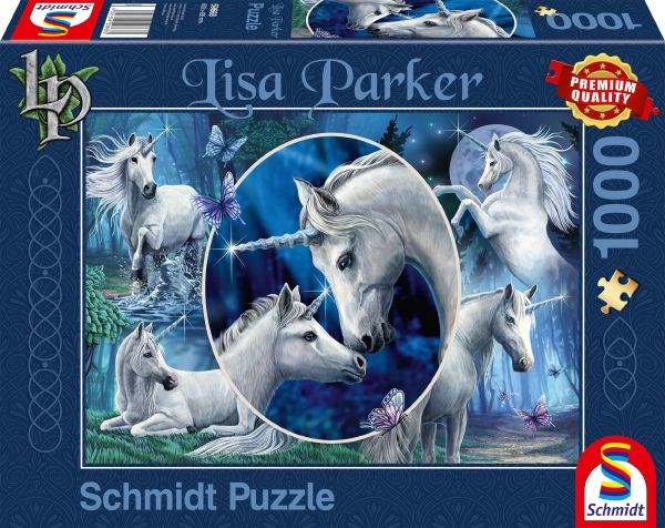 Schmidt Spiele (59668) - Lisa Parker: "Anmutige Einhörner" - 1000 Teile Puzzle