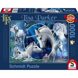 Schmidt Spiele (59668) - Lisa Parker: "Anmutige Einhörner" - 1000 Teile Puzzle