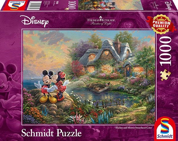 Schmidt Spiele (59639) - Thomas Kinkade: "Sweethearts Mickey & Minnie" - 1000 Teile Puzzle