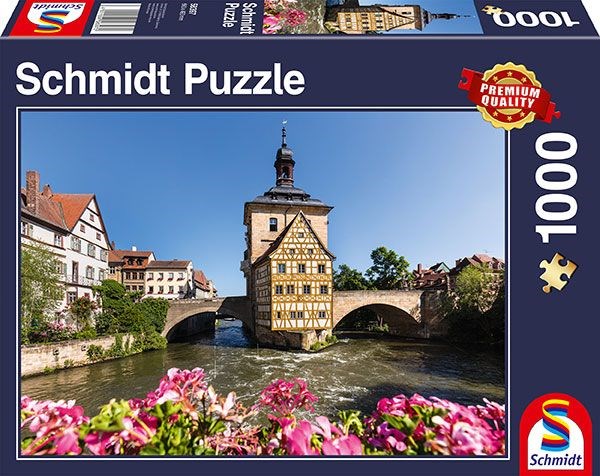 Schmidt Spiele (58397) - "Bamberg, Regnitz und Altes Rathaus" - 1000 Teile Puzzle