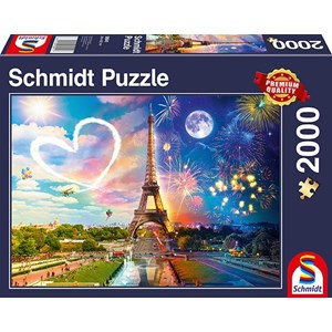 Schmidt Spiele (58941) - "Paris, Tag und Nacht" - 2000 Teile Puzzle