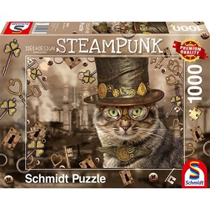 Schmidt Spiele (59644) - Markus Binz: "Steampunk Katze" - 1000 Teile Puzzle