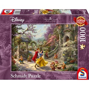 Schmidt Spiele (59625) - Thomas Kinkade: "Disney Schneewittchen, Tanz mit dem Prinzen" - 1000 Teile Puzzle