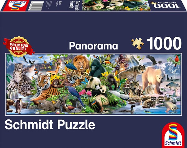 Schmidt Spiele (58384) - "Kunterbunte Tierwelt" - 1000 Teile Puzzle