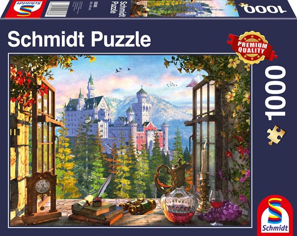 Schmidt Spiele (58386) - "Blick aufs Märchenschloss" - 1000 Teile Puzzle