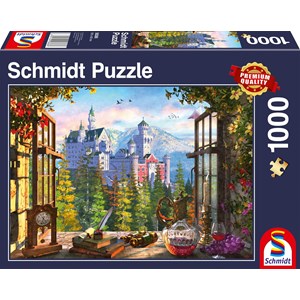Schmidt Spiele (58386) - "Blick aufs Märchenschloss" - 1000 Teile Puzzle