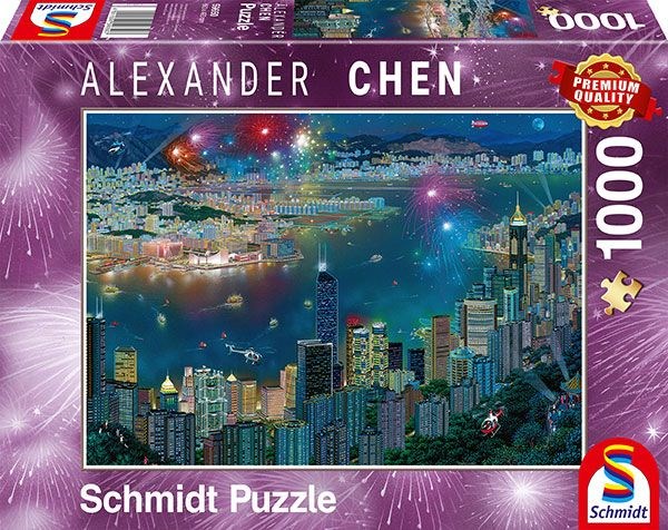 Schmidt Spiele (59650) - Alexander Chen: "Feuerwerk über Hongkong" - 1000 Teile Puzzle