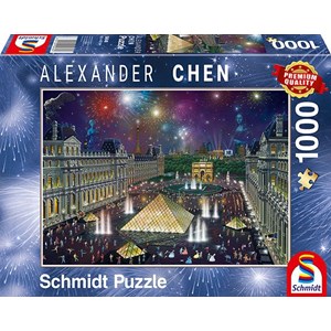 Schmidt Spiele (59648) - Alexander Chen: "Feuerwerk am Louvre" - 1000 Teile Puzzle