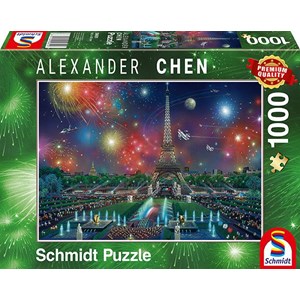 Schmidt Spiele (59651) - Alexander Chen: "Feuerwerk am Eifelturm" - 1000 Teile Puzzle