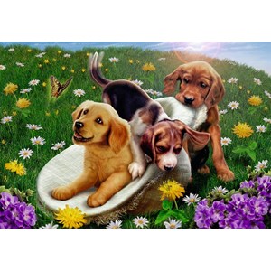 Ravensburger (05428) - Andrew Farley: "Frolicking Puppies" - 24 Teile Puzzle