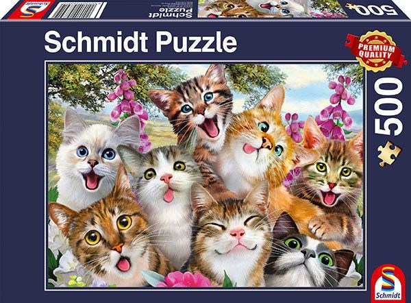 Schmidt Spiele (58391) - "Katzen-Selfie" - 500 Teile Puzzle