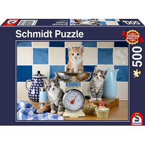 Schmidt Spiele (58370) - "Katzen in der Küche" - 500 Teile Puzzle