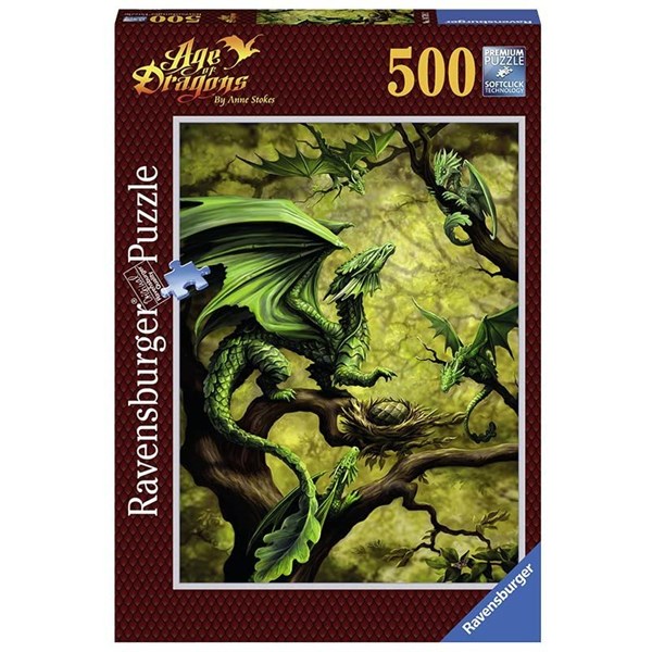 Ravensburger (14789) - Ann Stookey: "Walddrachen" - 500 Teile Puzzle