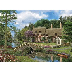 Eurographics (8500-0457) - Dominic Davison: "Cottage mit Brücke" - 500 Teile Puzzle