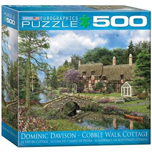 Eurographics (8500-0457) - Dominic Davison: "Cottage mit Brücke" - 500 Teile Puzzle