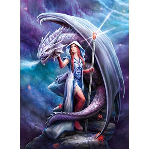 Clementoni (39525) - Anne Stokes: "Im Bann des Drachen" - 1000 Teile Puzzle