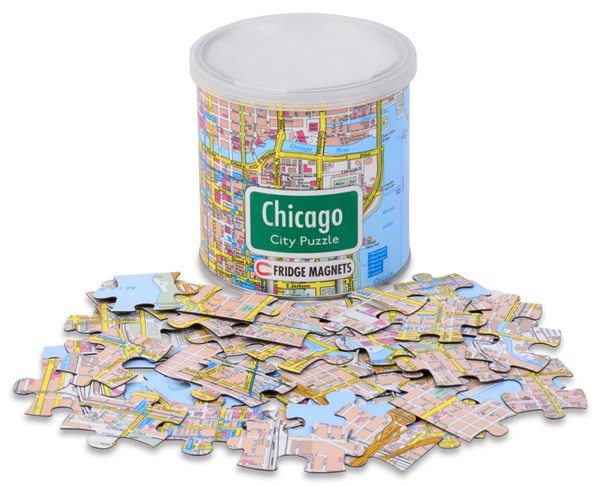 Geo Toys (GEO 238) - "City Magnetic Puzzle Chicago" - 100 Teile Puzzle