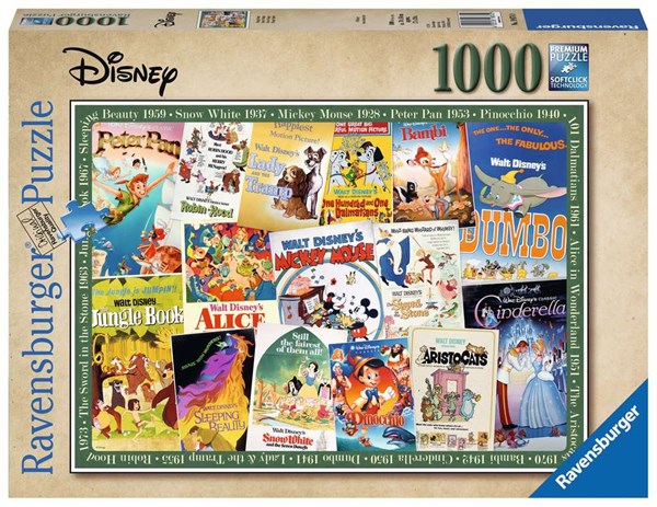 Ravensburger (19874) - "Disney, Vintage Movie Poster" - 1000 Teile Puzzle