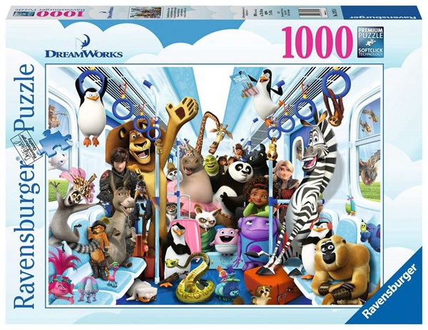 Ravensburger (13975) - "DreamWorks Familie auf Reisen" - 1000 Teile Puzzle