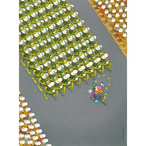 Clementoni (35078) - Guillermo Mordillo: "Der Marsch" - 500 Teile Puzzle