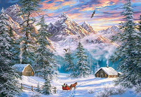 Castorland (C-104680) - "Weihnachten in den Bergen" - 1000 Teile Puzzle