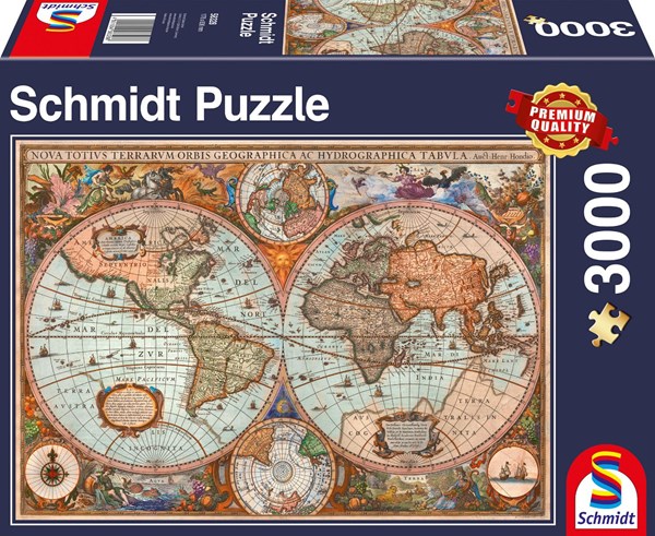 Schmidt Spiele (58328) - "Antike Weltkarte" - 3000 Teile Puzzle