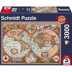 Schmidt Spiele (58328) - "Antike Weltkarte" - 3000 Teile Puzzle
