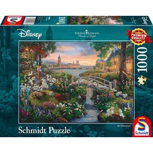 Schmidt Spiele (59489) - Thomas Kinkade: "Disney, 101 Dalmatiner" - 1000 Teile Puzzle
