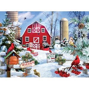 SunsOut (35025) - "A Snowy Day on the Farm" - 1000 Teile Puzzle
