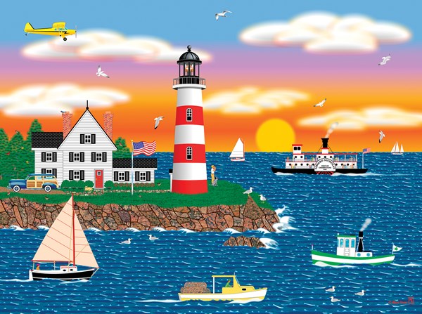 SunsOut (22619) - Mark Frost: "Triangle Point Lighthouse" - 1000 Teile Puzzle