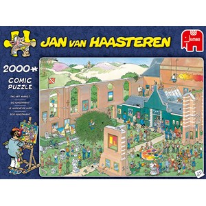Jumbo (20023) - Jan van Haasteren: "Der Kunstmarkt" - 2000 Teile Puzzle