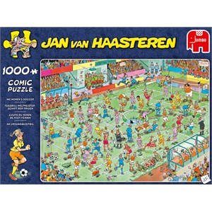 Jumbo (19091) - Jan van Haasteren: "Fußball-Weltmeisterschaft der Frauen" - 1000 Teile Puzzle