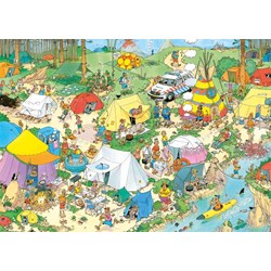 Jumbo (19086) - Jan van Haasteren: "Camping im Wald" - 1000 Teile Puzzle