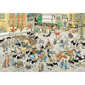 Jumbo (19078) - Jan van Haasteren: "Auf dem Viehmarkt" - 2000 Teile Puzzle