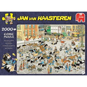 Jumbo (19078) - Jan van Haasteren: "Auf dem Viehmarkt" - 2000 Teile Puzzle