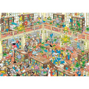 Jumbo (19092) - "Die Bibliothek" - 1000 Teile Puzzle