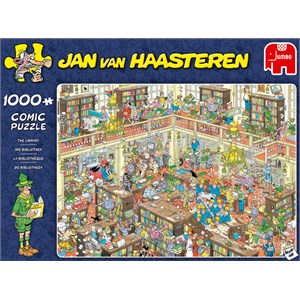 Jumbo (19092) - "Die Bibliothek" - 1000 Teile Puzzle