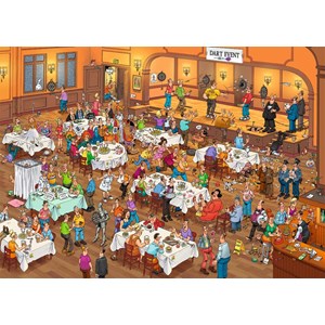Jumbo (19076) - "Das Dart-Turnier" - 1000 Teile Puzzle