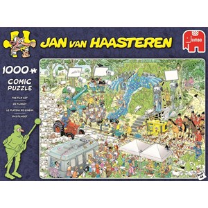 Jumbo (19074) - Jan van Haasteren: "Getümmel am Filmset" - 1000 Teile Puzzle