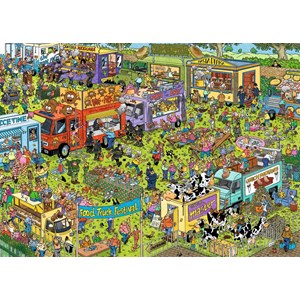 Jumbo (19079) - Jan van Haasteren: "BBQ Party, Food Truck Festival" - 1000 Teile Puzzle