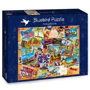 Bluebird Puzzle (70309) - "Postcard, USA" - 1000 Teile Puzzle