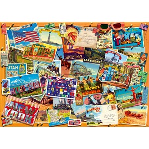 Bluebird Puzzle (70309) - "Postcard, USA" - 1000 Teile Puzzle